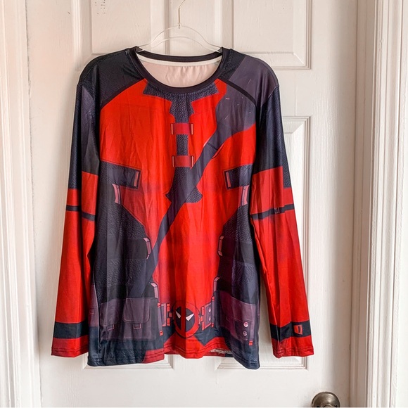 NEW Superhero T Shirt Adult Unisex Halloween Deadpool Cosplay Costume - Picture 5 of 8